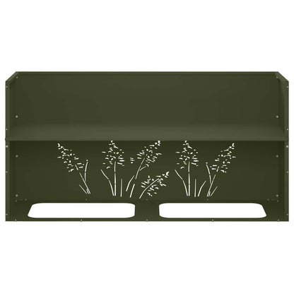 Plantenbak Olijfgroen 100 x 30 x 49 cm Koudgewalst staal
