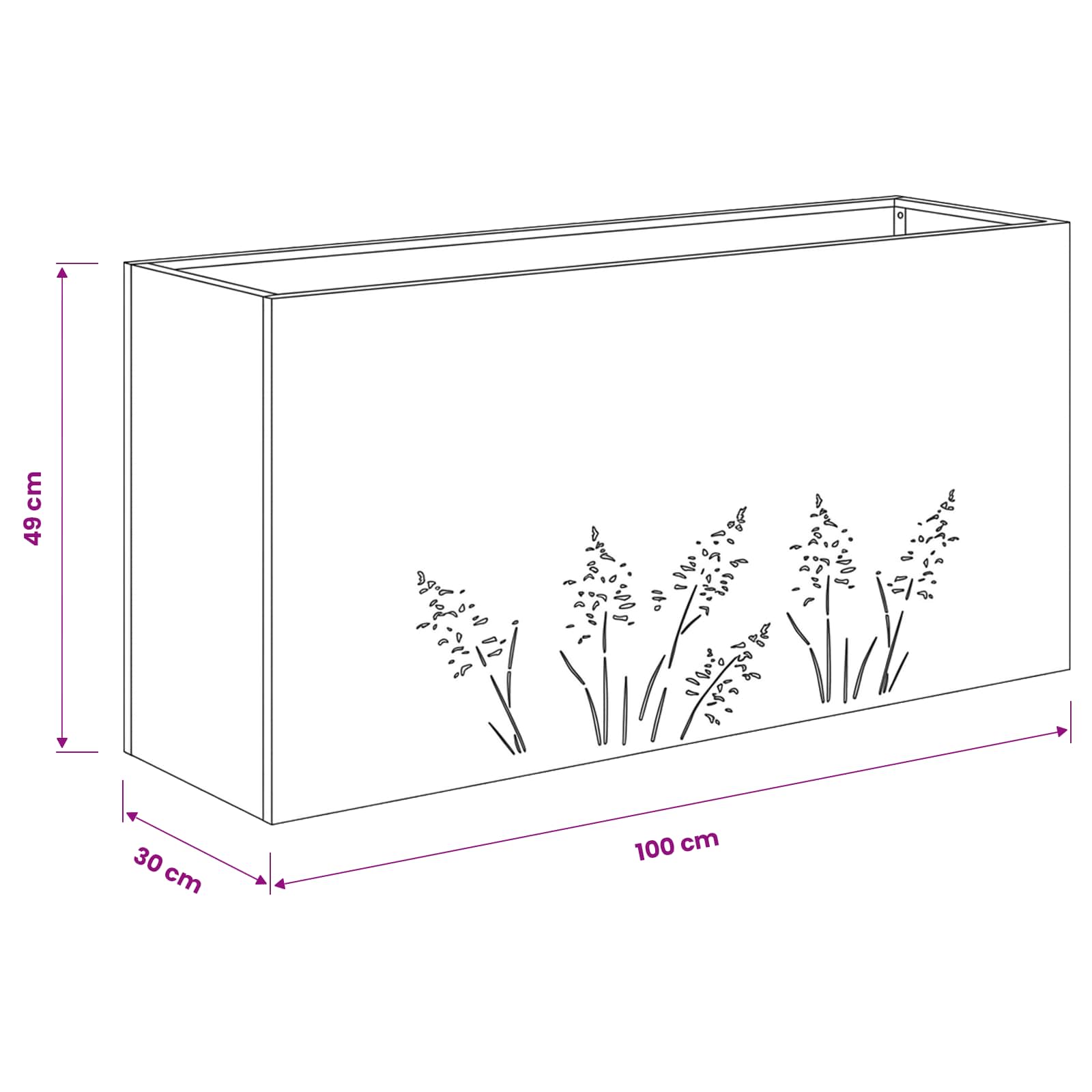 Plantenbak Olijfgroen 100 x 30 x 49 cm Koudgewalst staal