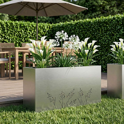 Plantenbak zilver 100 x 30 x 49 cm Roestvrij staal
