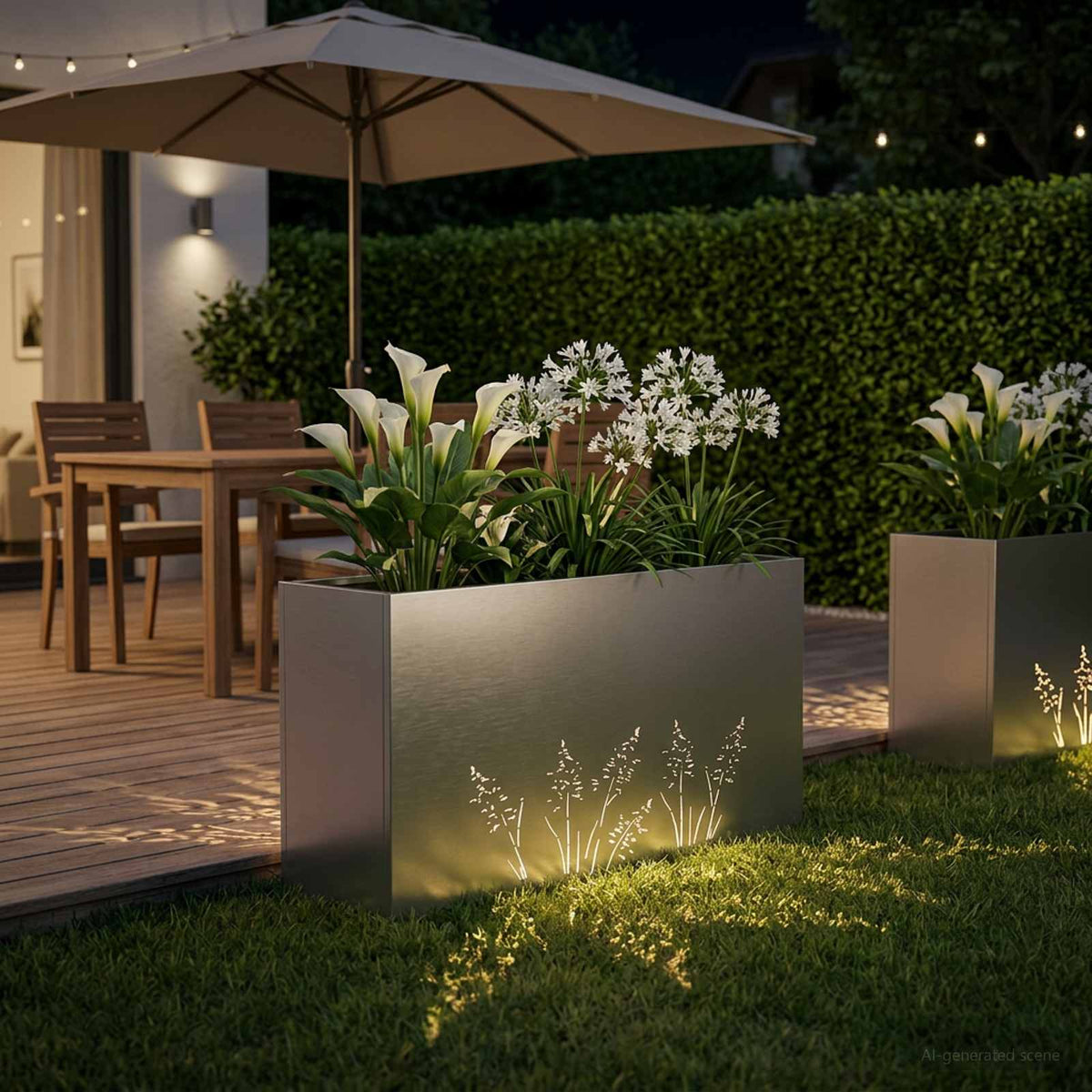 Plantenbak zilver 100 x 30 x 49 cm Roestvrij staal