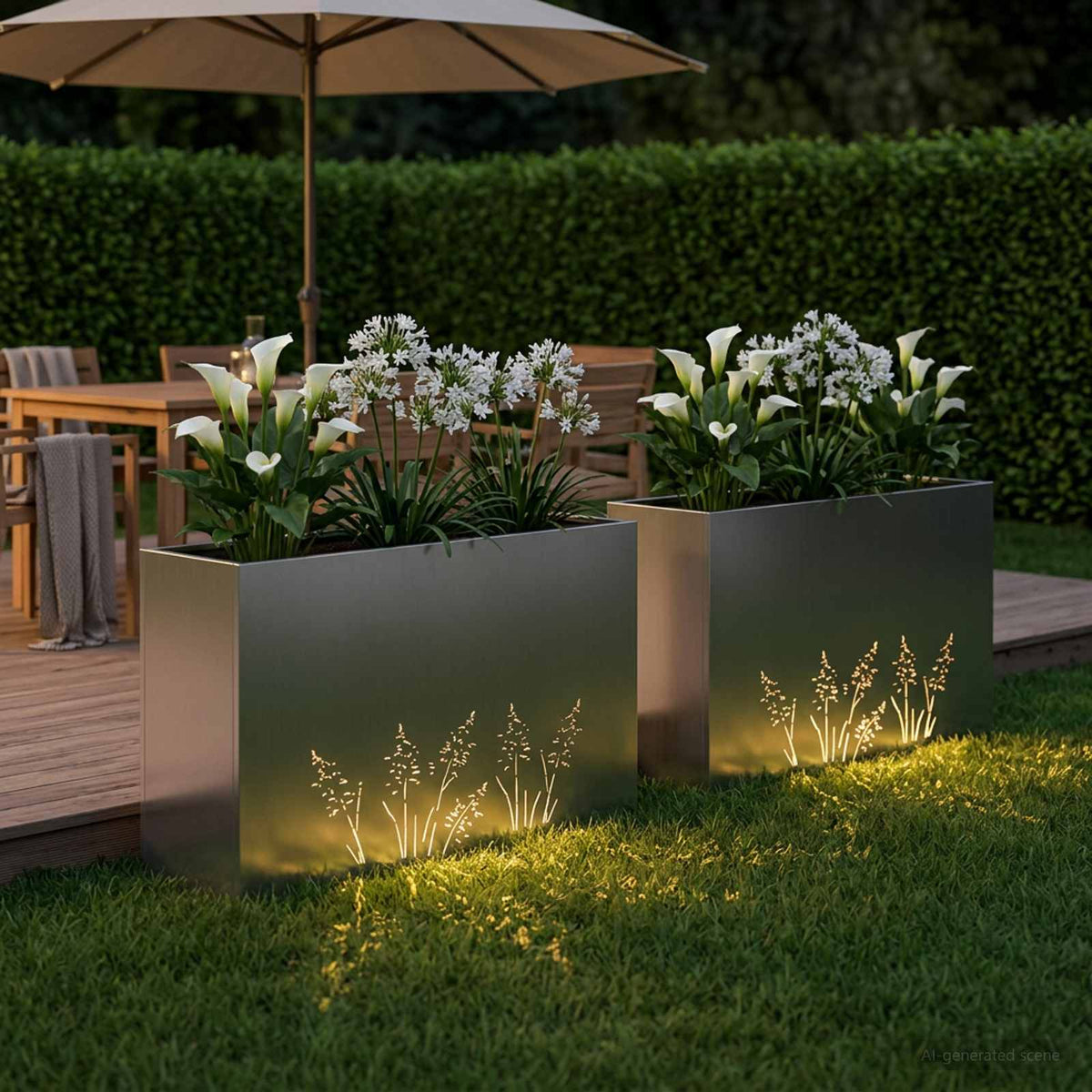 Plantenbak 2 st zilver 100 x 30 x 49 cm Gegalvaniseerd staal