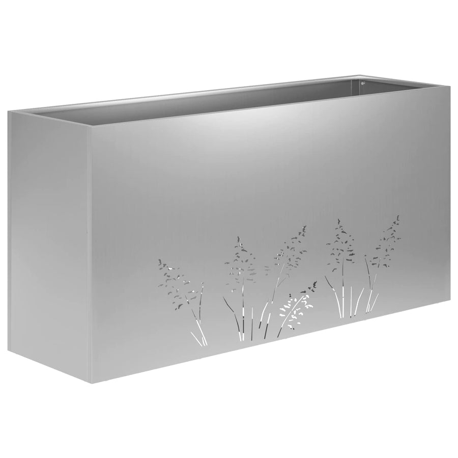 Plantenbak 2 st zilver 100 x 30 x 49 cm Gegalvaniseerd staal
