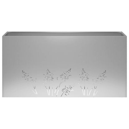 Plantenbak 2 st zilver 100 x 30 x 49 cm Gegalvaniseerd staal