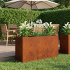 Plantenbak 100x30x49 cm weervast staal roestkleurig