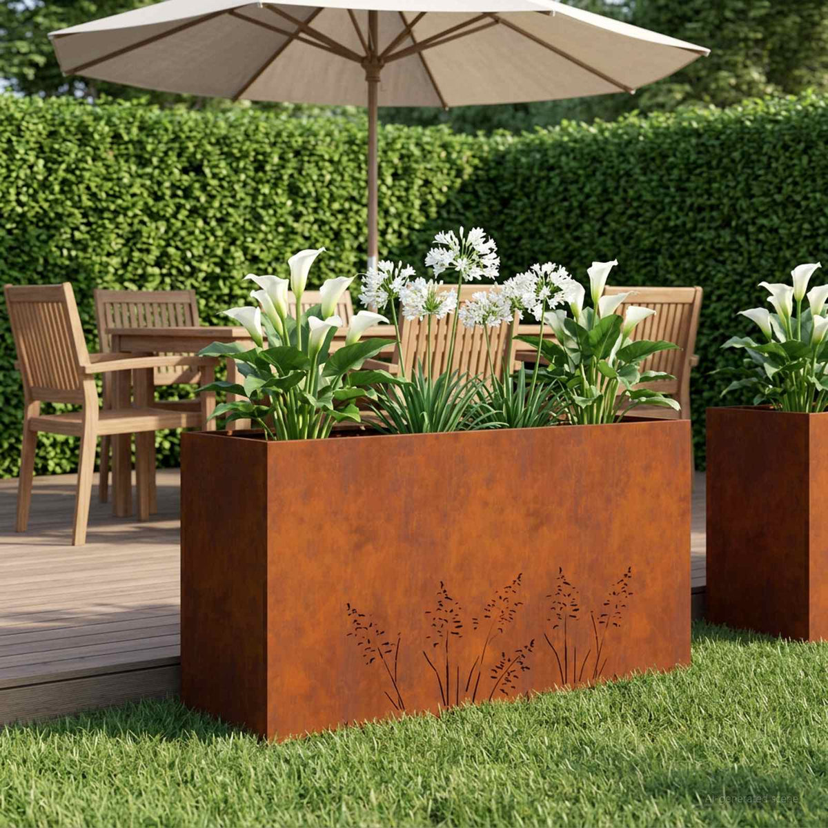Plantenbak Roestkleurig 100 x 30 x 49 cm weervast staal