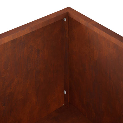 Plantenbak 2 st Roestkleurig 100 x 30 x 49 cm weervast staal