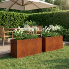 Plantenbak 2 st roestkleurig 100x30x49 cm staal