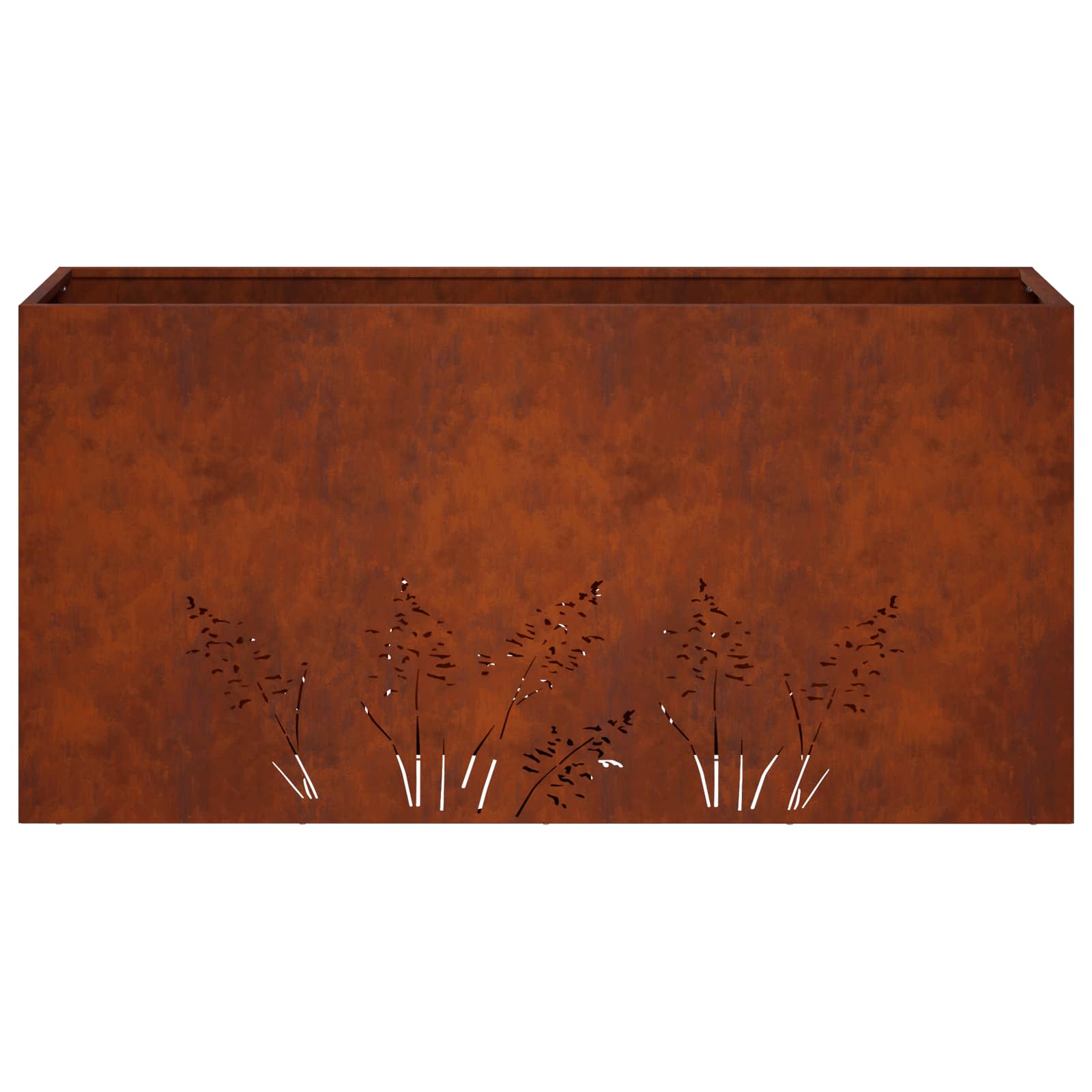 Plantenbak 2 st Roestkleurig 100 x 30 x 49 cm weervast staal