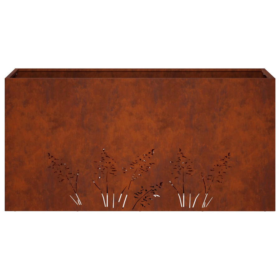 Plantenbak 2 st Roestkleurig 100 x 30 x 49 cm weervast staal