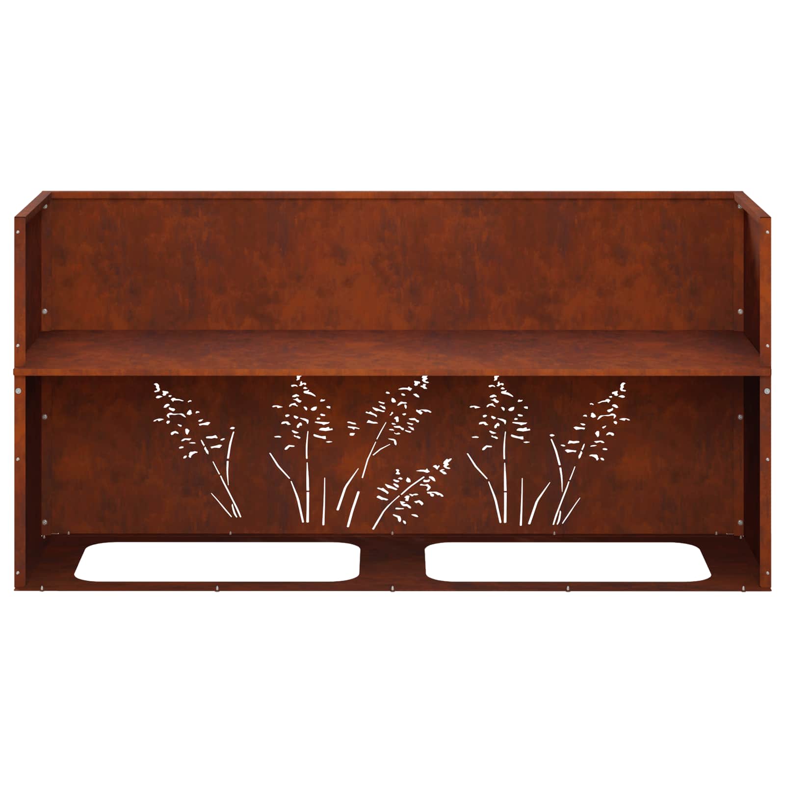 Plantenbak 2 st Roestkleurig 100 x 30 x 49 cm weervast staal