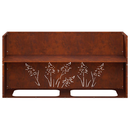 Plantenbak 2 st Roestkleurig 100 x 30 x 49 cm weervast staal