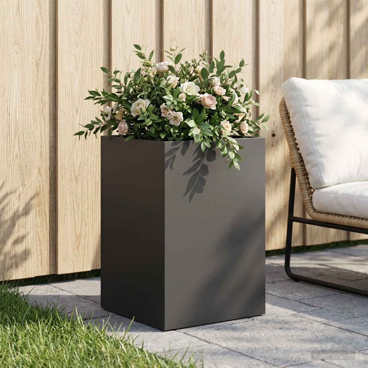 Plantenbak Zwart 40 x 40 x 60 cm Koudgewalst staal
