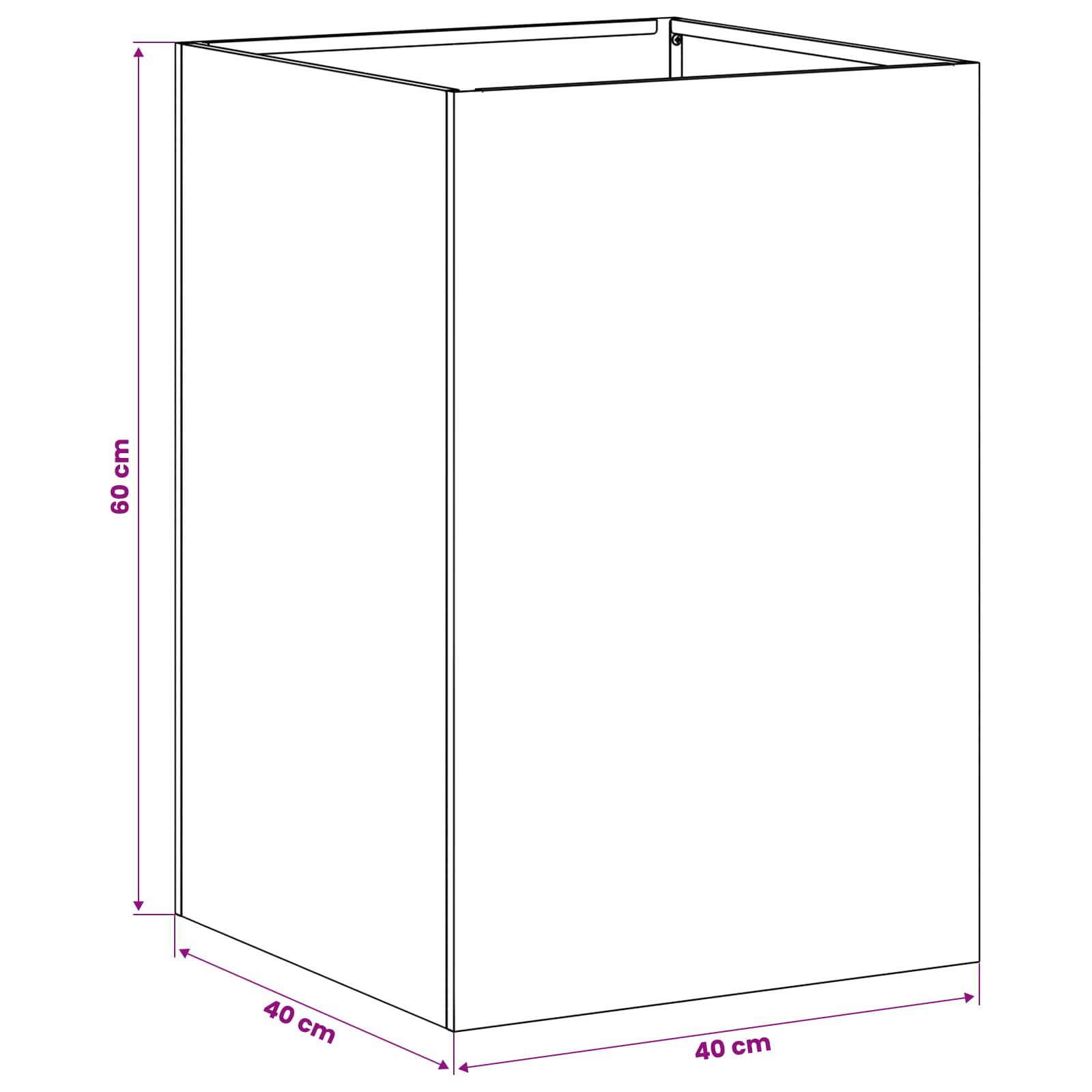 Plantenbak Wit 40 x 40 x 60 cm Koudgewalst staal