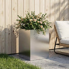 Plantenbak 40x40x60 cm roestvrij staal zilver