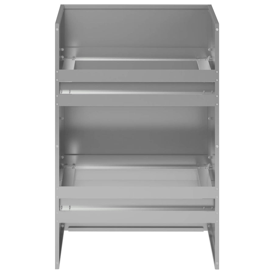 Plantenbak zilver 40 x 40 x 60 cm Gegalvaniseerd staal