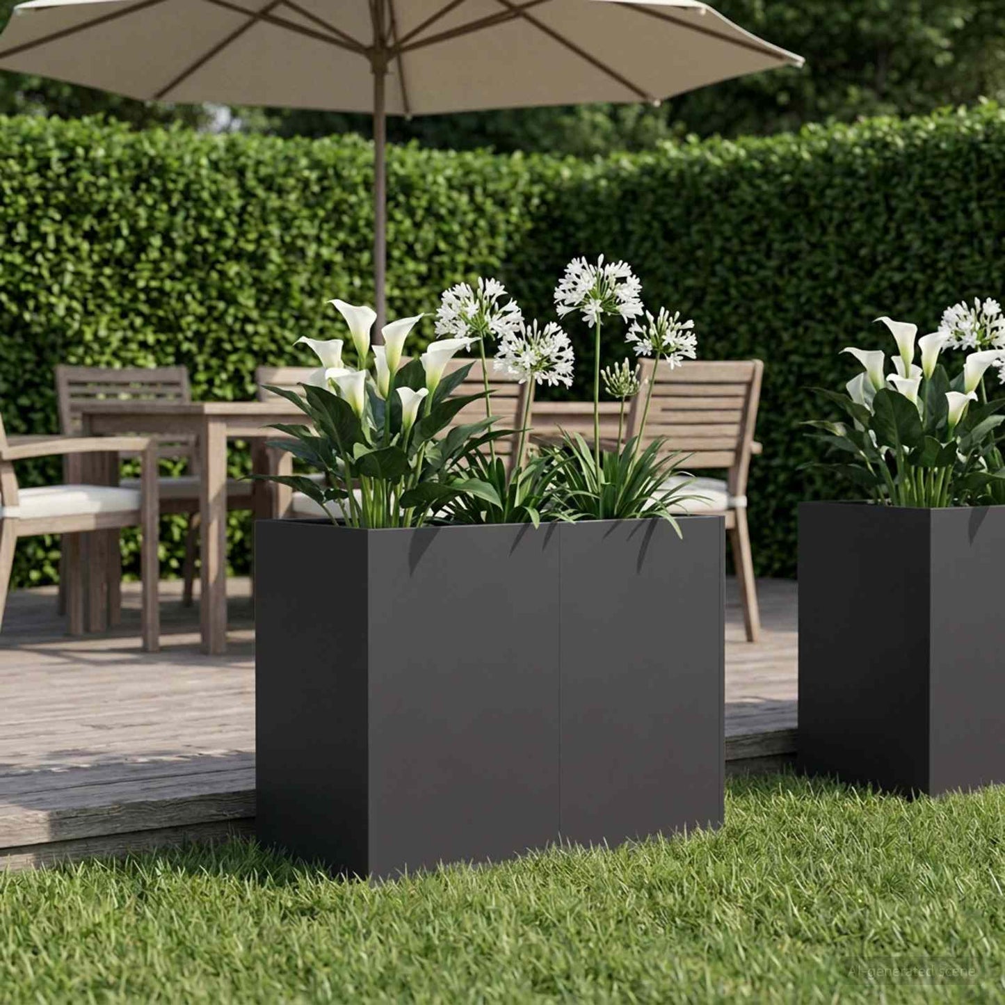 Plantenbak Zwart 80 x 40 x 60 cm Koudgewalst staal