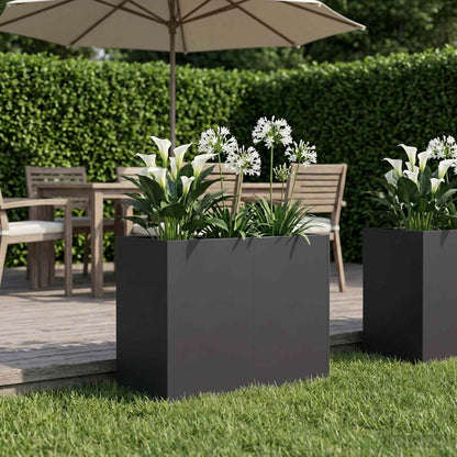 Plantenbak Zwart 80 x 40 x 60 cm Koudgewalst staal