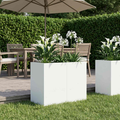 Plantenbak Wit 80 x 40 x 60 cm Koudgewalst staal
