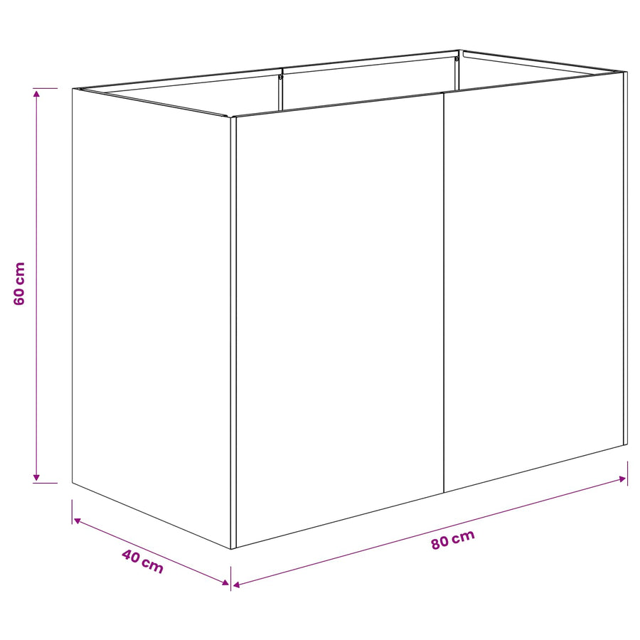 Plantenbak Antraciet 80 x 40 x 60 cm Koudgewalst staal