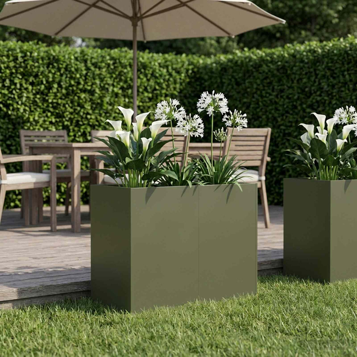 Plantenbak Olijfgroen 80 x 40 x 60 cm Koudgewalst staal