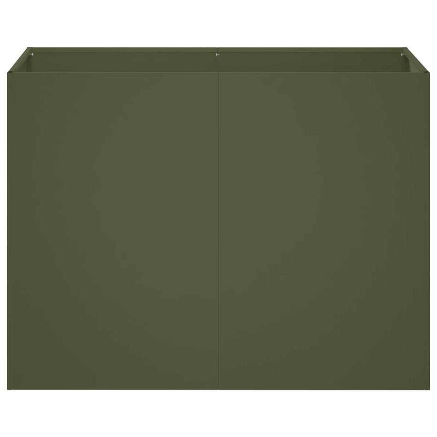 Plantenbak Olijfgroen 80 x 40 x 60 cm Koudgewalst staal