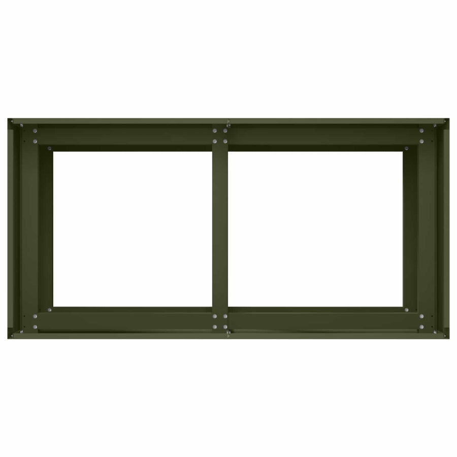 Plantenbak Olijfgroen 80 x 40 x 60 cm Koudgewalst staal