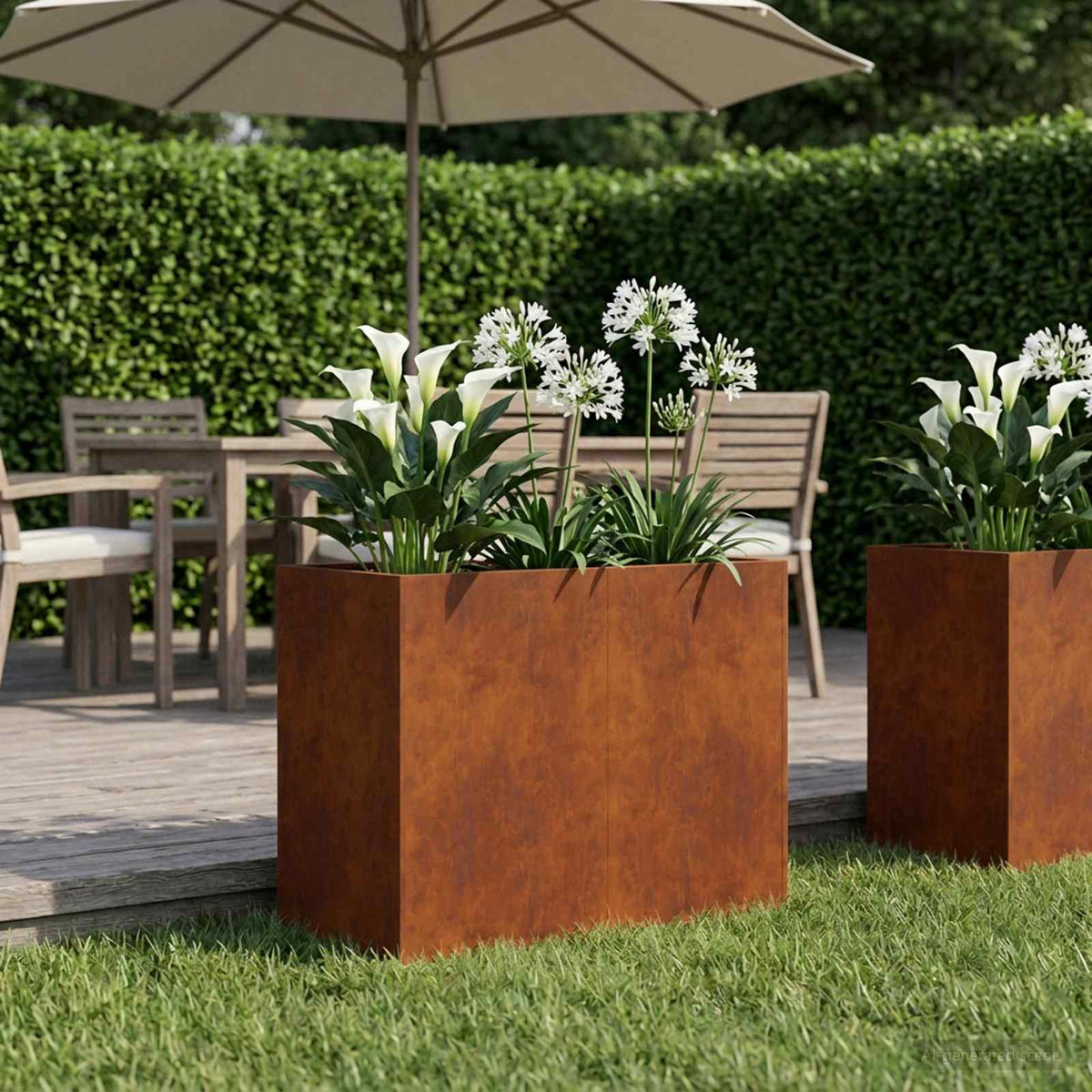Plantenbak Roestkleurig 80 x 40 x 60 cm weervast staal