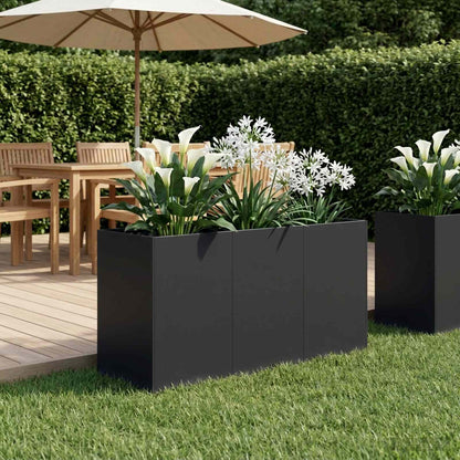 Plantenbak Zwart 120 x 40 x 60 cm Koudgewalst staal