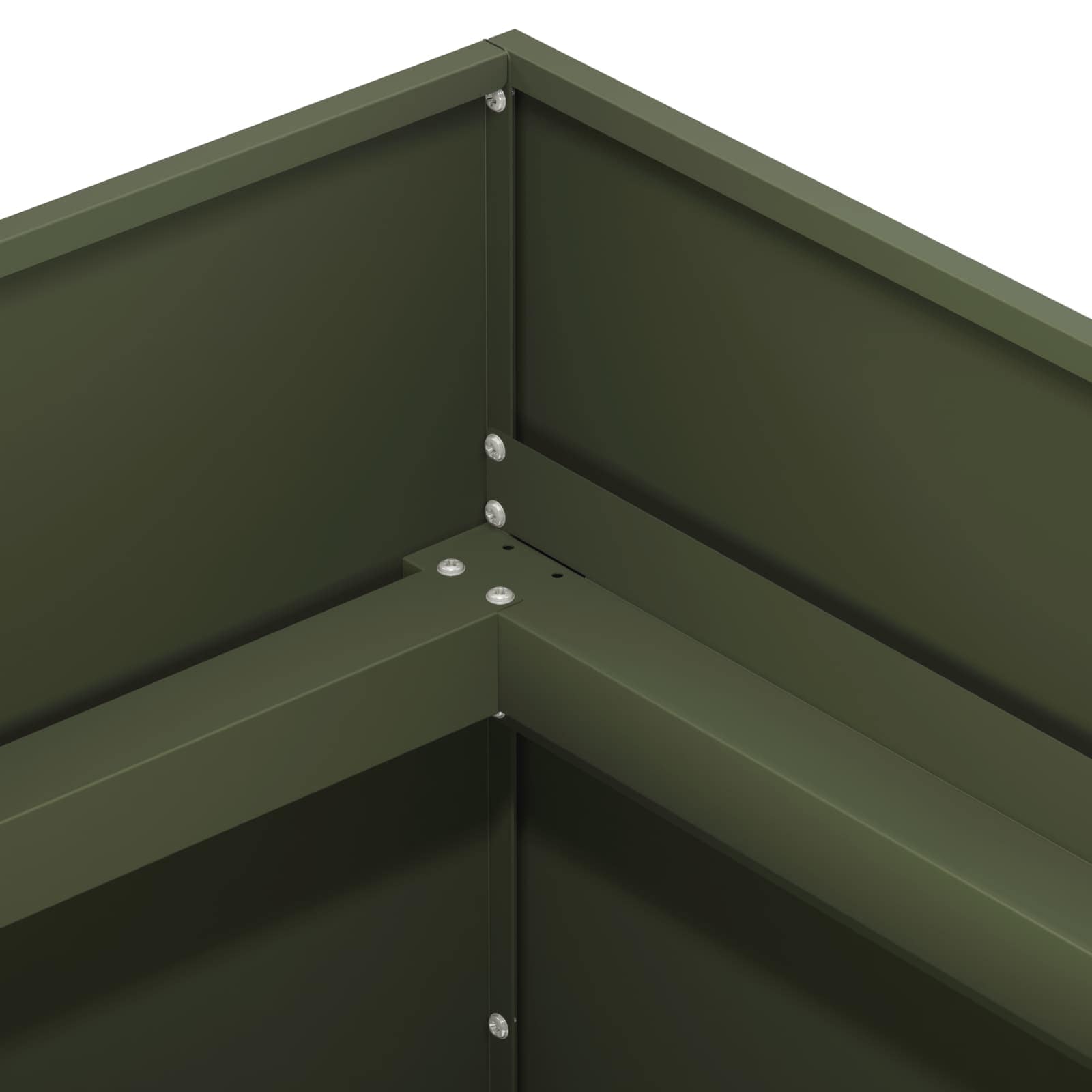 Plantenbak Olijfgroen 120 x 40 x 60 cm Koudgewalst staal