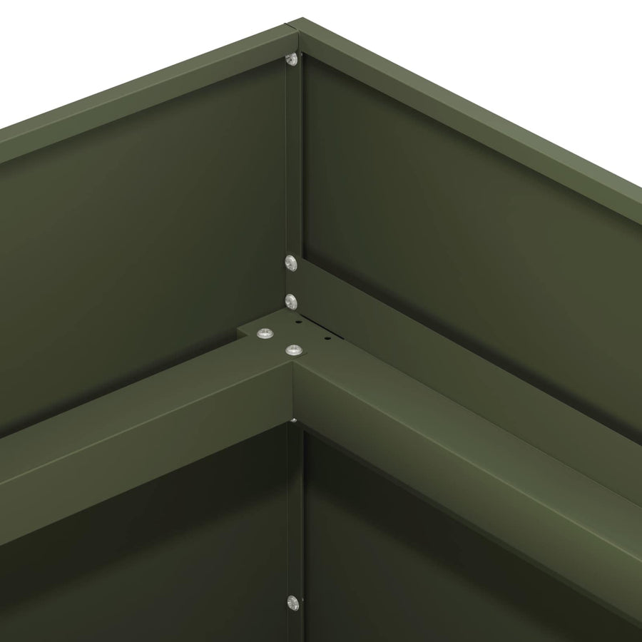 Plantenbak Olijfgroen 120 x 40 x 60 cm Koudgewalst staal