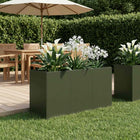 Plantenbak 120x40x60 cm koudgewalst staal olijfgroen