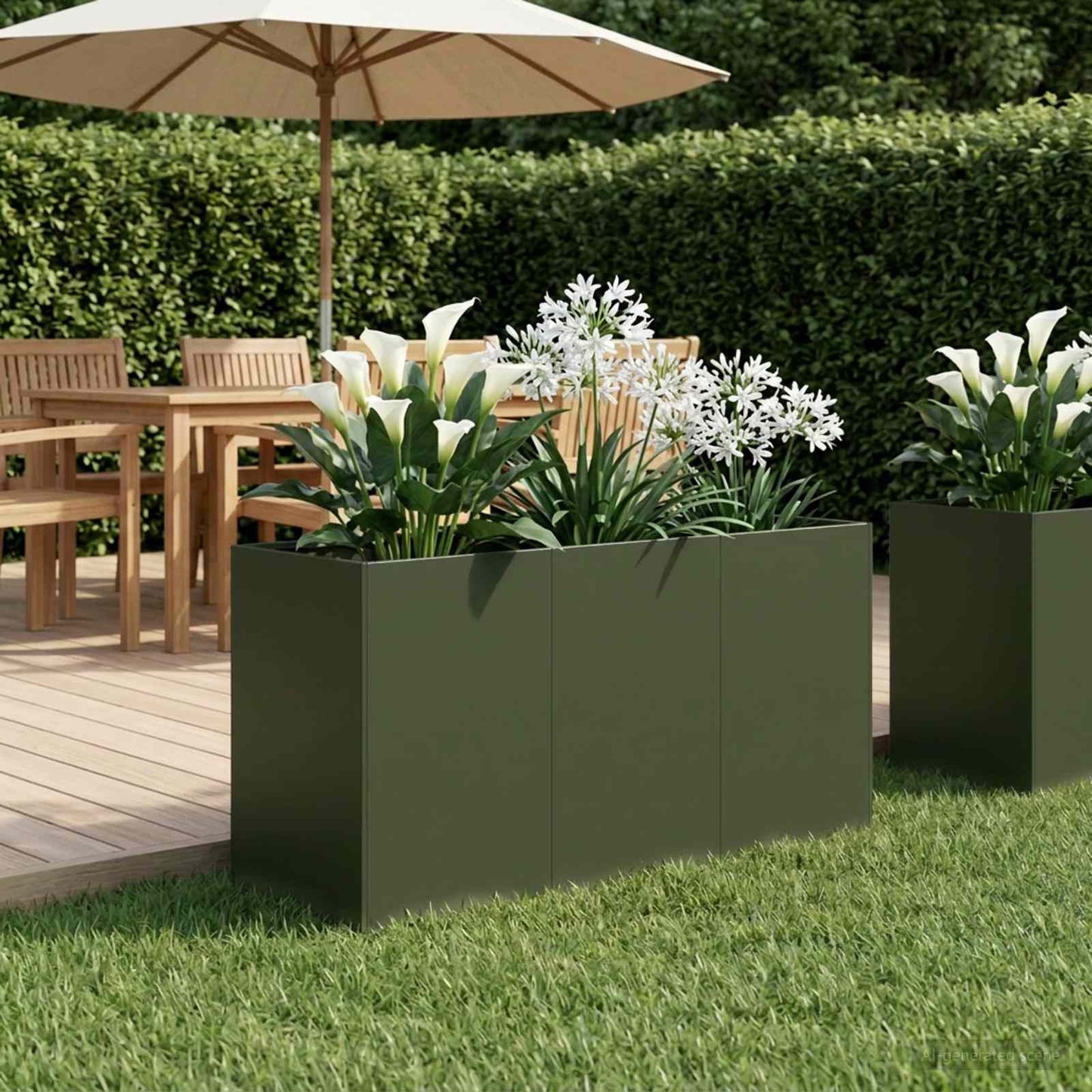 Plantenbak Olijfgroen 120 x 40 x 60 cm Koudgewalst staal