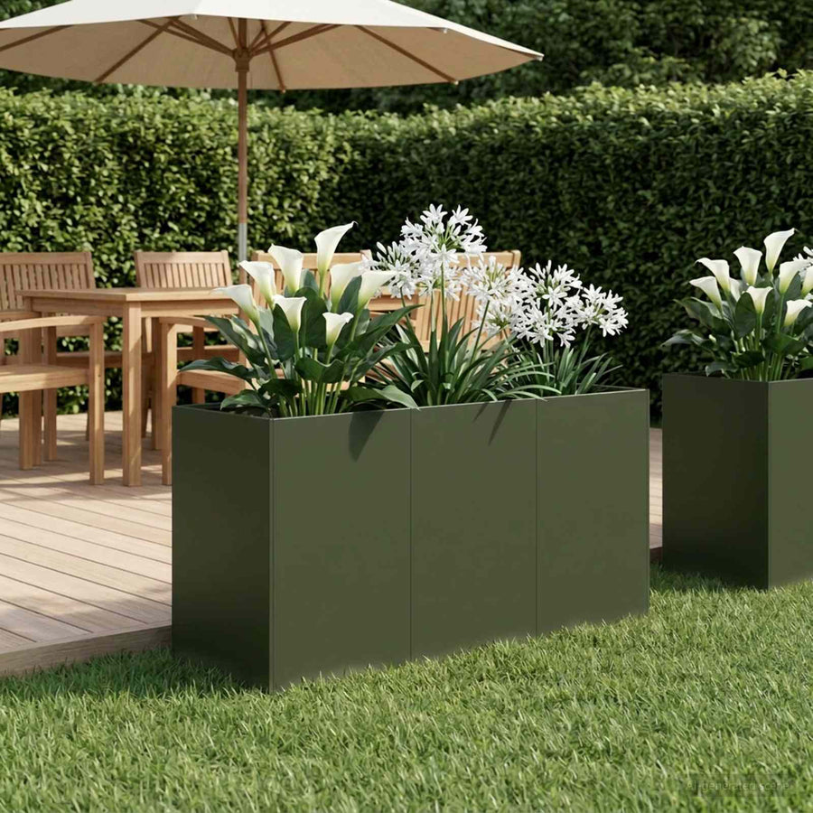 Plantenbak Olijfgroen 120 x 40 x 60 cm Koudgewalst staal