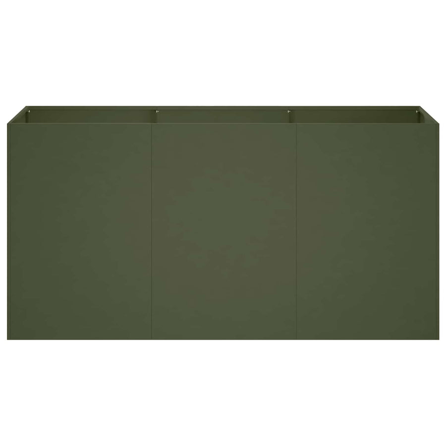 Plantenbak Olijfgroen 120 x 40 x 60 cm Koudgewalst staal