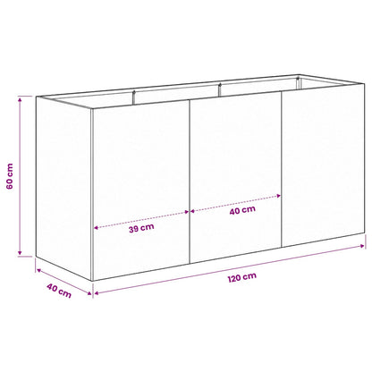 Plantenbak Olijfgroen 120 x 40 x 60 cm Koudgewalst staal