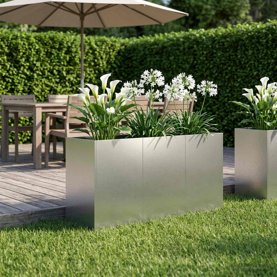 Plantenbak zilver 120 x 40 x 60 cm Roestvrij staal