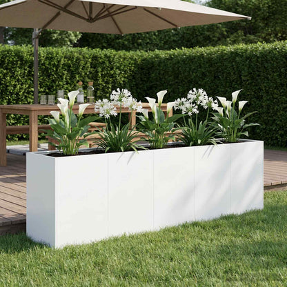 Plantenbak Wit 200 x 40 x 60 cm Koudgewalst staal