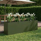 Plantenbak olijfgroen 200x40x60 cm staal