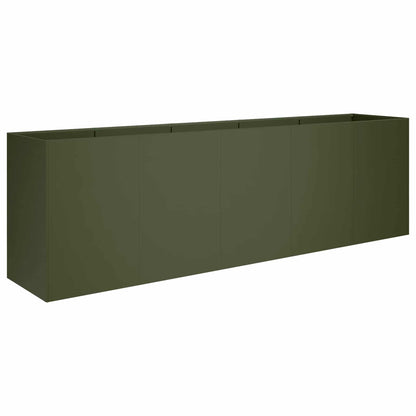 Plantenbak Olijfgroen 200 x 40 x 60 cm Koudgewalst staal