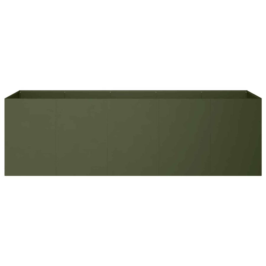 Plantenbak Olijfgroen 200 x 40 x 60 cm Koudgewalst staal