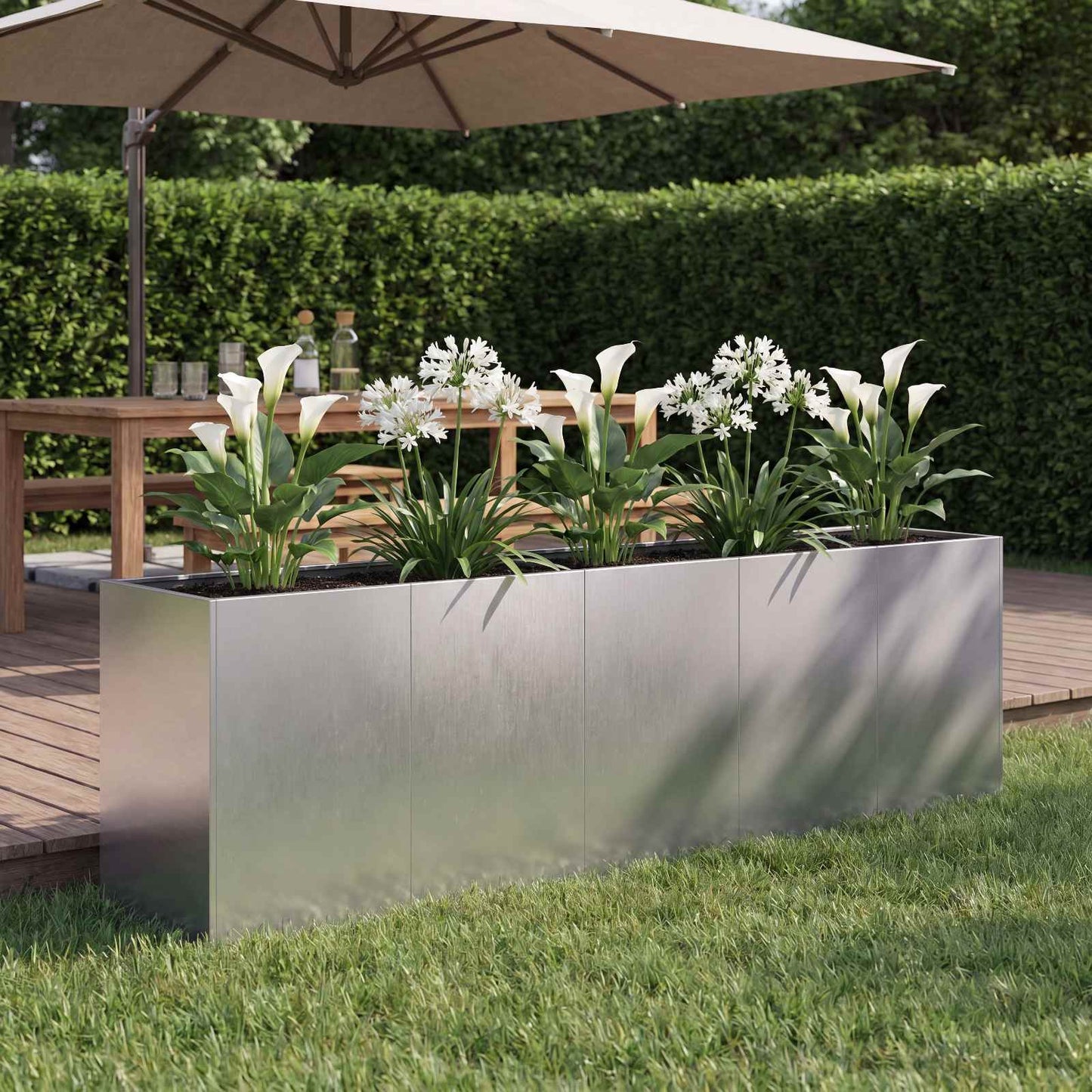 Plantenbak zilver 200 x 40 x 60 cm Roestvrij staal