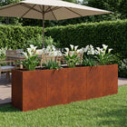 Plantenbak staal 200x40x60 cm roestkleurig