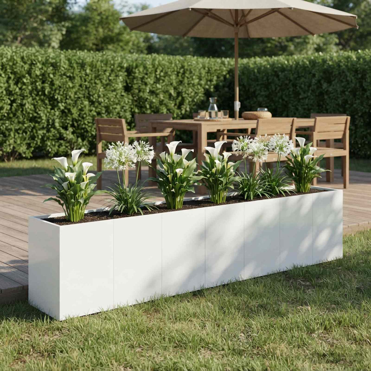 Plantenbak Wit 280 x 40 x 60 cm Koudgewalst staal
