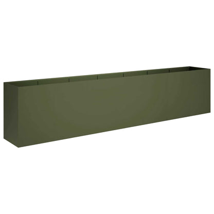 Plantenbak Olijfgroen 280 x 40 x 60 cm Koudgewalst staal