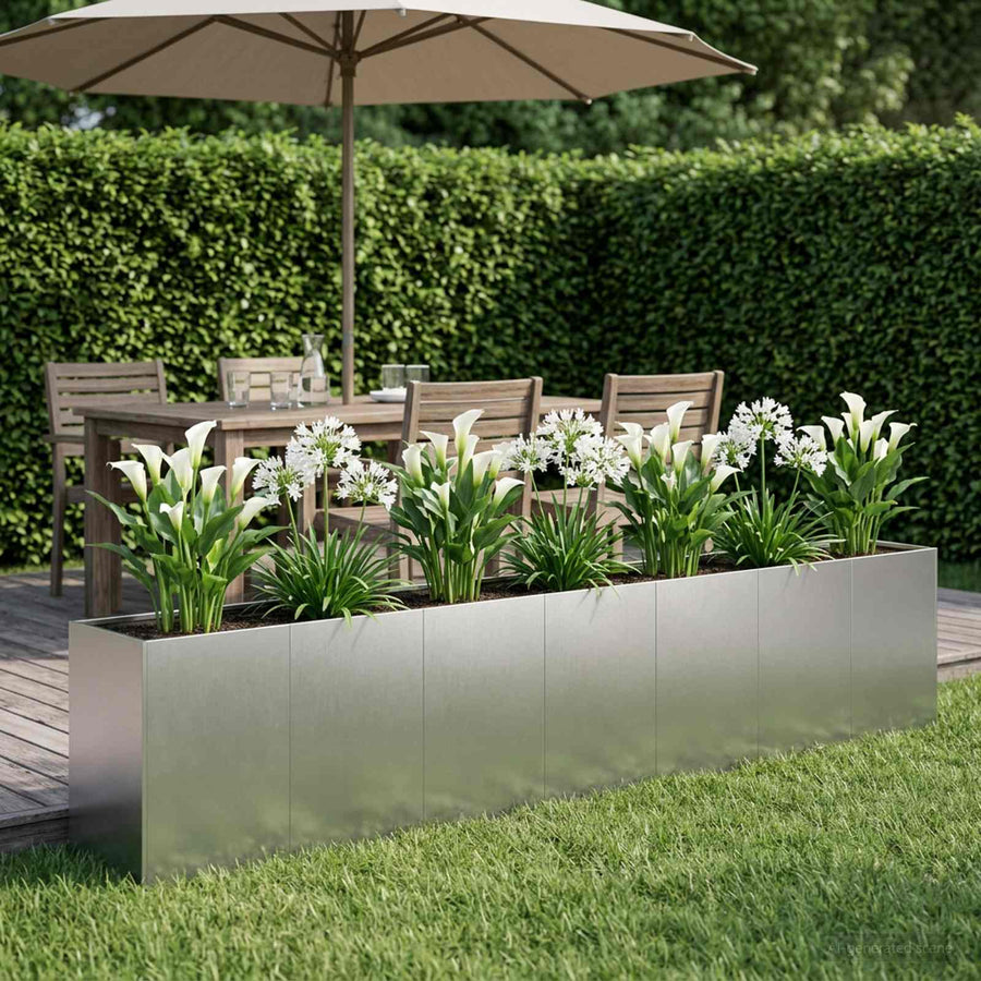 Plantenbak zilver 280 x 40 x 60 cm Roestvrij staal