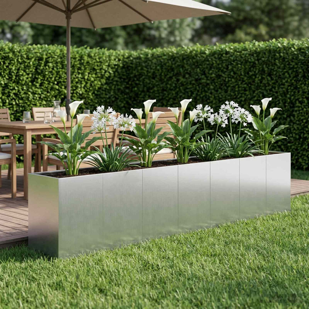 Plantenbak zilver 280 x 40 x 60 cm Gegalvaniseerd staal
