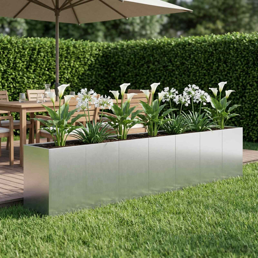 Plantenbak zilver 280 x 40 x 60 cm Gegalvaniseerd staal