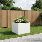 Plantenbak 80x80x60 cm staal wit