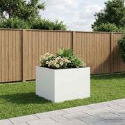 Plantenbak 80x80x60 cm staal wit