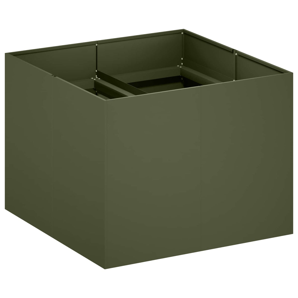 Plantenbak Olijfgroen 80 x 80 x 60 cm Koudgewalst staal